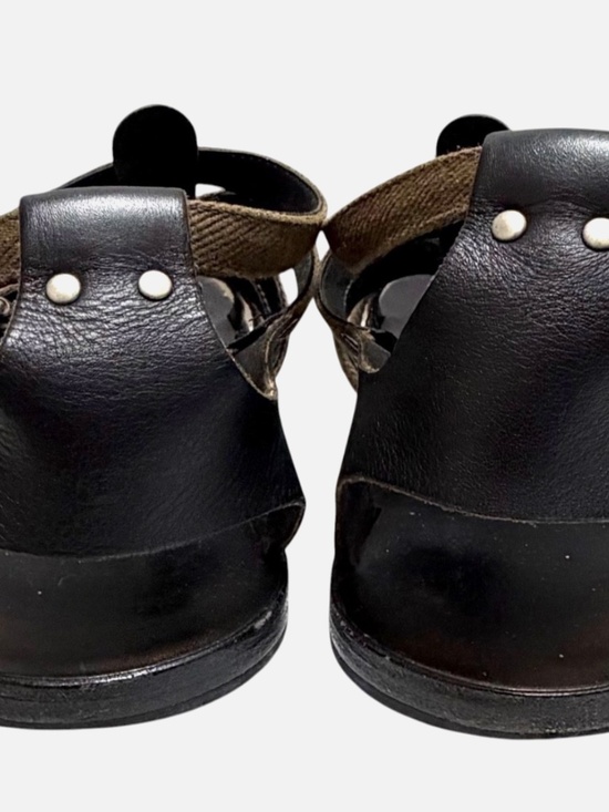 Balenciaga Gladiator Sandals Brown Canvas & Black Leather Ankle Strap EU 41 main image 6